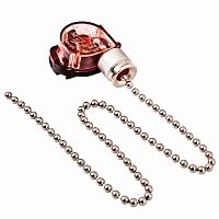 Выключатель с цепочкой для бра Rexant 270мм хром, 3А 220V блистер картинка 